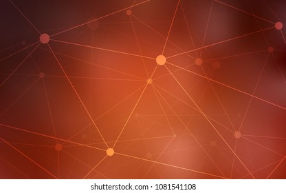 Light Orange vector texture with disks, lines. Abstract illustration with colorful discs and triangles. Pattern can be used for ads, leaflets.