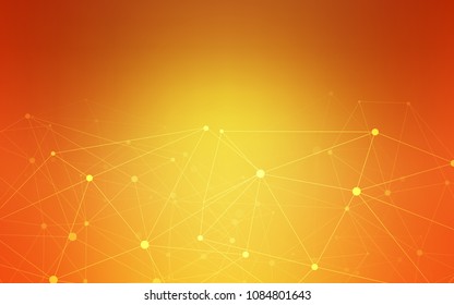 Light Orange vector texture with disks, lines. Abstract illustration with colorful discs and triangles. Pattern can be used as texture of wallpapers.