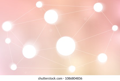 Light Orange vector texture with disks, lines. Decorative design in abstract style with triangle structure. New design for ad, poster, banner of your website.