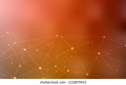 Light Orange vector texture with disks, lines. Colorful illustration with circles and lines in futuristic style. New design for ad, poster, banner of your website.