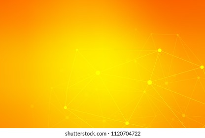 Light Orange vector texture with disks, lines. Decorative design in abstract style with triangle structure. New design for ad, poster, banner of your website.