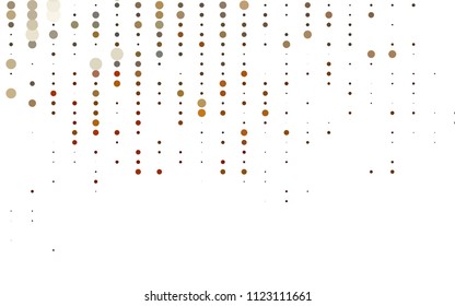 Light Orange vector  texture with disks. Modern abstract illustration with colorful water drops. The pattern can be used for aqua ad, booklets.