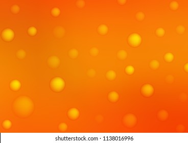 Light Orange vector texture with disks. Abstract illustration with colored bubbles in nature style. Beautiful design for your business natural advert.