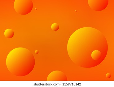 Light Orange vector texture with disks. Blurred bubbles on abstract background with colorful gradient. Completely new template for your brand book.