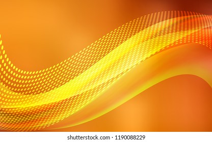Light Orange vector texture with disks, lines. Colorful illustration with circles and lines in futuristic style. Pattern for textures of wallpapers.