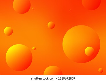 Light Orange vector texture with disks. Blurred bubbles on abstract background with colorful gradient. Completely new template for your brand book.