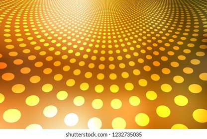 Light Orange vector texture with disks. Illustration with set of shining colorful abstract circles. Pattern can be used for beautiful websites.