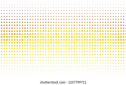 Light Orange vector texture with disks. Illustration with set of shining colorful abstract circles. Pattern of water, rain drops.