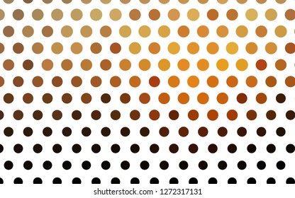 Light Orange vector texture with disks. Illustration with set of shining colorful abstract circles. Pattern for ads, booklets.