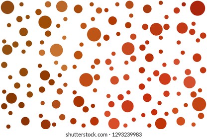 Light Orange vector  texture with disks. Illustration with set of shining colorful abstract circles. New template for your brand book.