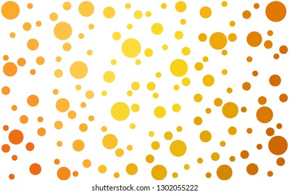 Light Orange vector  texture with disks. Beautiful colored illustration with blurred circles in nature style. Pattern for futuristic ad, booklets.