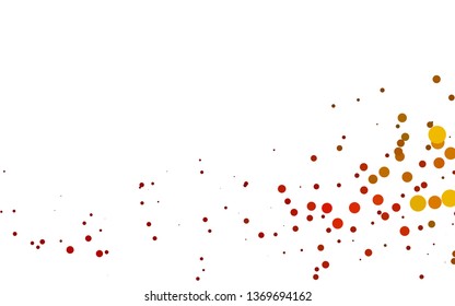 Light Orange vector texture with disks. Glitter abstract illustration with blurred drops of rain. Design for business adverts.