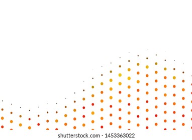Light Orange vector texture with disks. Modern abstract illustration with colorful water drops. Pattern for ads, leaflets.
