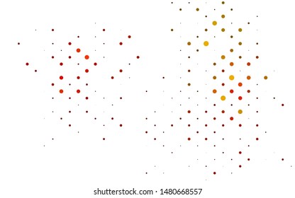 Light Orange vector texture with disks. Illustration with set of shining colorful abstract circles. Design for business adverts.