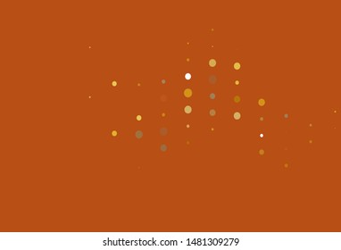 Light Orange vector texture with disks. Blurred bubbles on abstract background with colorful gradient. Pattern for textures of wallpapers.