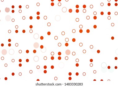 Light Orange vector texture with disks. Blurred bubbles on abstract background with colorful gradient. Completely new template for your brand book.
