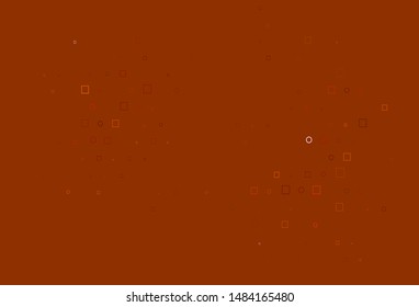 Light Orange vector texture with disks, rectangles. Decorative design in abstract style with circles, rectangles. Completely new template for your brand book.