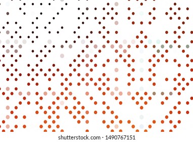 Light Orange vector texture with disks. Blurred decorative design in abstract style with bubbles. Pattern of water, rain drops.