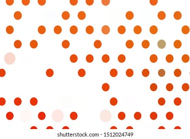 Light Orange vector texture with disks. Abstract illustration with colored bubbles in nature style. Pattern for ads, leaflets.