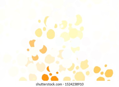 Light Orange vector texture with disks. Blurred decorative design in abstract style with bubbles. Pattern for ads, leaflets.