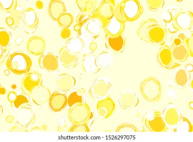 Light Orange vector texture with disks. Glitter abstract illustration with blurred drops of rain. Design for poster, banner of websites.