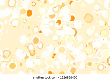 Light Orange vector texture with disks. Blurred decorative design in abstract style with bubbles. Pattern for ads, leaflets.