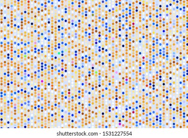 Light Orange vector texture with disks. Glitter abstract illustration with blurred drops of rain. Pattern for ads, leaflets.