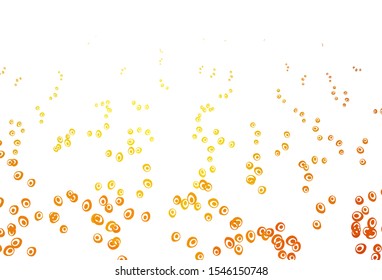Light Orange vector texture with disks. Blurred decorative design in abstract style with bubbles. Design for business adverts.