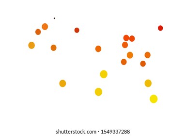 Light Orange vector texture with disks. Glitter abstract illustration with blurred drops of rain. Template for your brand book.