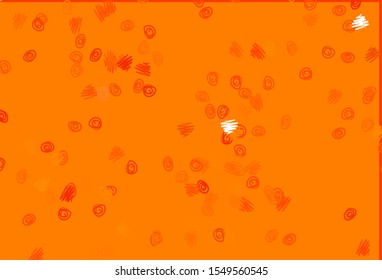 Light Orange vector texture with disks. Modern abstract illustration with colorful water drops. Completely new template for your brand book.