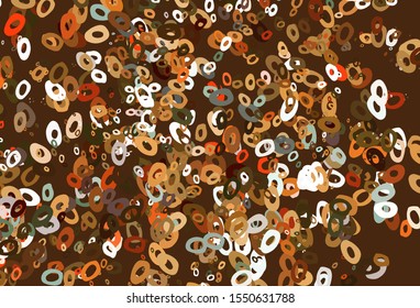 Light Orange vector texture with disks. Modern abstract illustration with colorful water drops. Design for business adverts.