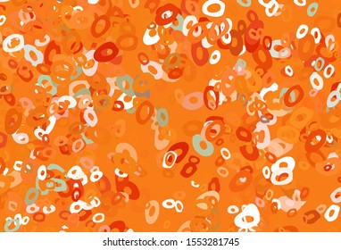 Light Orange vector texture with disks. Beautiful colored illustration with blurred circles in nature style. Pattern for beautiful websites.