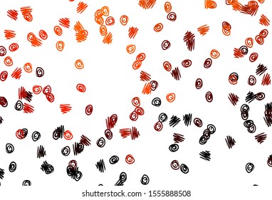 Light Orange vector texture with disks. Glitter abstract illustration with blurred drops of rain. Completely new template for your brand book.