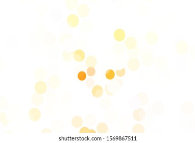 Light Orange vector texture with disks. Blurred bubbles on abstract background with colorful gradient. Pattern for futuristic ad, booklets.