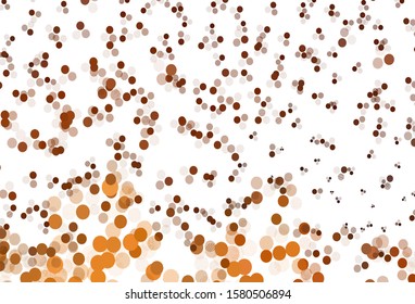 Light Orange vector texture with disks. Abstract illustration with colored bubbles in nature style. Pattern for textures of wallpapers.