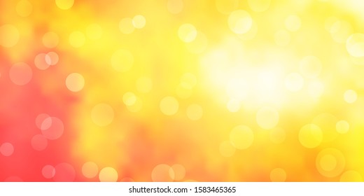 Light Orange vector texture with disks. Abstract illustration with colorful spots in nature style. Design for your commercials.