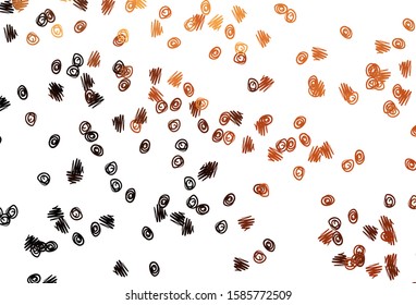 Light Orange vector texture with disks. Illustration with set of shining colorful abstract circles. Template for your brand book.