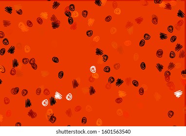Light Orange vector texture with disks. Glitter abstract illustration with blurred drops of rain. Completely new template for your brand book.