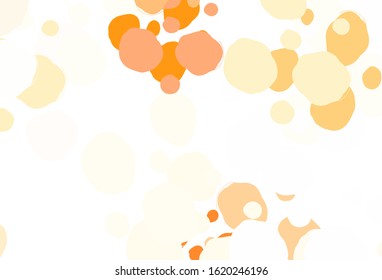 Light Orange vector texture with disks. Abstract illustration with colored bubbles in nature style. Pattern for textures of wallpapers.