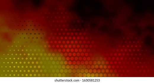 Light Orange vector texture with disks. Glitter abstract illustration with colorful drops. Design for your commercials.