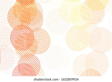 Light Orange vector texture with disks. Blurred bubbles on abstract background with colorful gradient. Pattern for beautiful websites.
