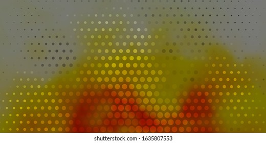 Light Orange vector texture with disks. Colorful illustration with gradient dots in nature style. Design for posters, banners.