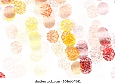 Light Orange vector texture with disks. Abstract illustration with colored bubbles in nature style. Pattern for beautiful websites.