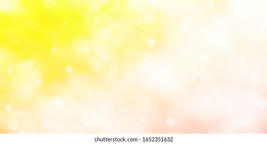 Light Orange vector texture with disks. Abstract decorative design in gradient style with bubbles. Pattern for business ads.