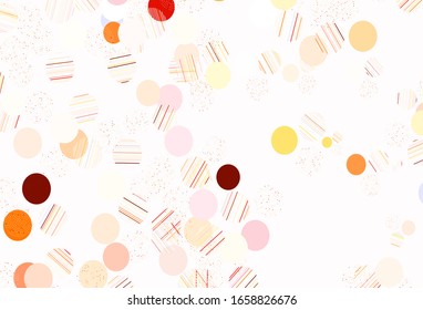 Light Orange vector texture with disks. Glitter abstract illustration with blurred drops of rain. Pattern for beautiful websites.