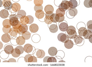 Light Orange vector texture with disks. Abstract illustration with colored bubbles in nature style. Pattern for beautiful websites.