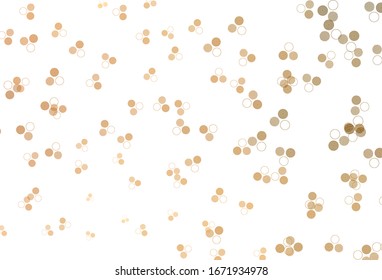Light Orange vector texture with disks. Glitter abstract illustration with blurred drops of rain. Design for poster, banner of websites.