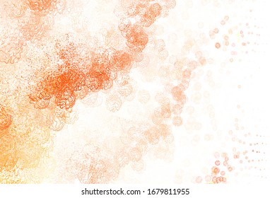 Light Orange vector texture with disks, lines. Circles, lines with colorful gradient on abstract background. Pattern for futuristic ad, booklets.