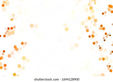 Light Orange vector texture with disks. Illustration with set of shining colorful abstract circles. Pattern for futuristic ad, booklets.