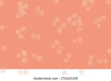 Light Orange vector texture with disks. Blurred decorative design in abstract style with bubbles. Pattern for ads, leaflets.